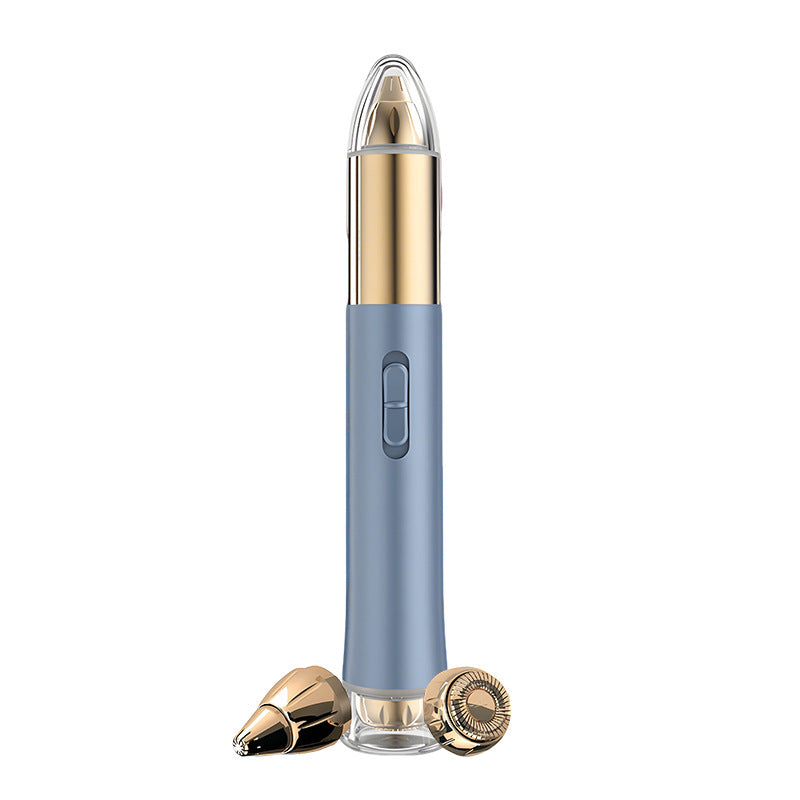 2-in-1 Electric Hair Remover for Women - Eyebrow Trimmer & Facial/Body Shaver with LED Light, USB-C Rechargeable blue