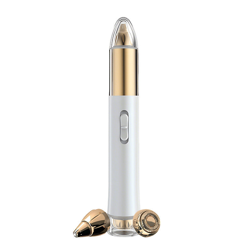 2-in-1 Electric Hair Remover for Women - Eyebrow Trimmer & Facial/Body Shaver with LED Light, USB-C Rechargeable white