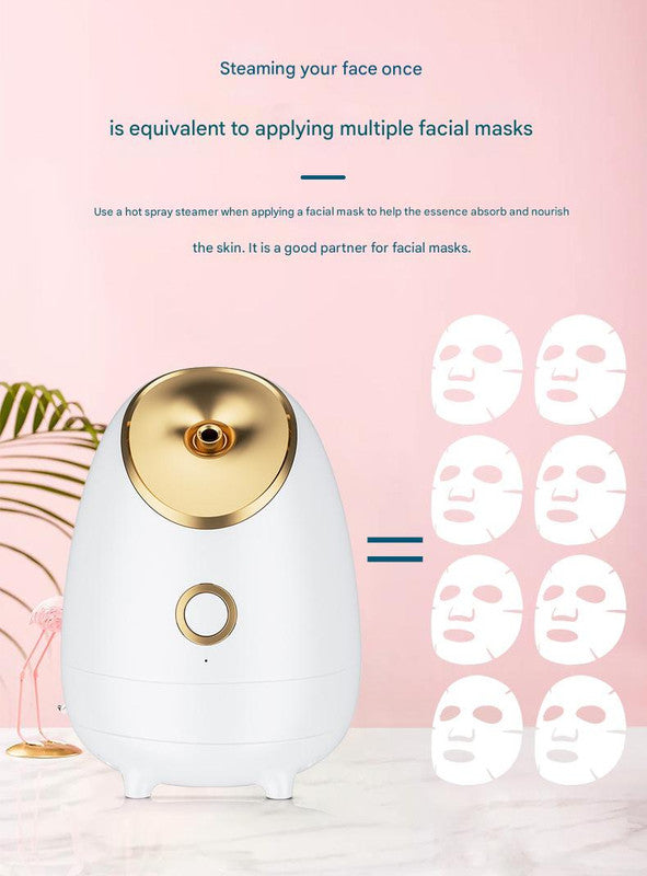 Nano Ionic Facial Steamer - Deep Hydration Hot Mist Face Steamer for Home Spa & Skincare pink
