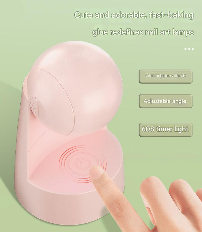 Two Mini Portable UV/LED Nail Lamp - Fast Curing, Adjustable Angle, 60s Timer, USB Rechargeable white