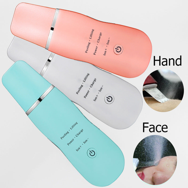 Ultrasonic Skin Scrubber - Deep Cleansing, Peeling, Lifting & Ion Infusion Facial Spatula green