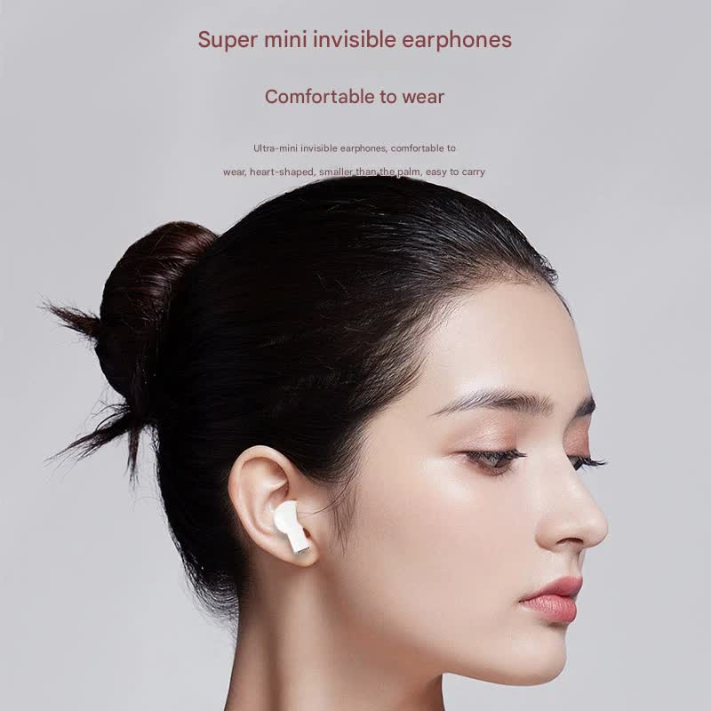 Mini True Wireless Bluetooth 5.3 Earbuds - Heart/Capsule Case, Touch Control, Auto-Connect black