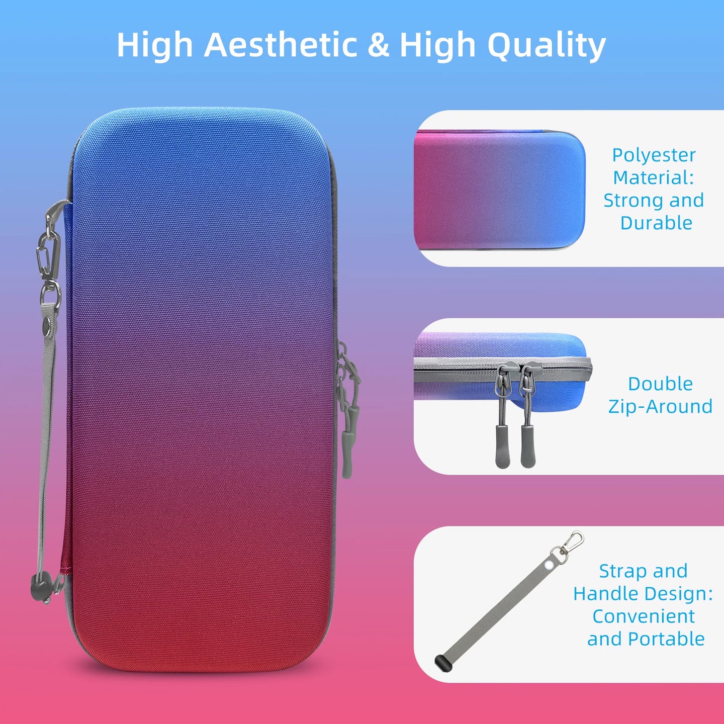 Portable Hard Shell Travel Case for Nintendo Switch/Switch Lite/OLED - Game Card Slots & Accessory Pocket black