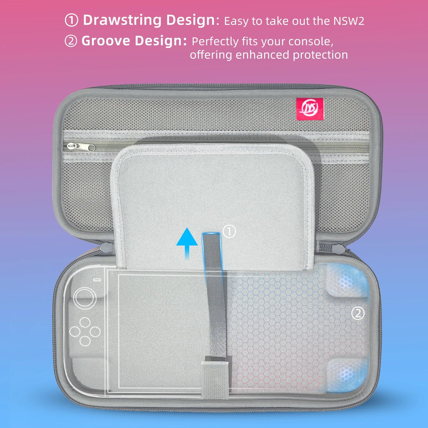 Portable Hard Shell Travel Case for Nintendo Switch/Switch Lite/OLED - Game Card Slots & Accessory Pocket black