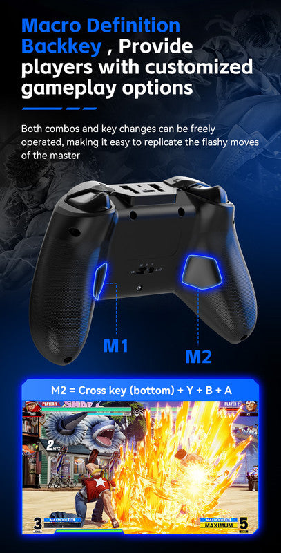 G6 Pro Wireless Gaming Controller - Hall Joysticks & Triggers, Multi-Platform, Six-Axis Gyro, Turbo & Macro grey