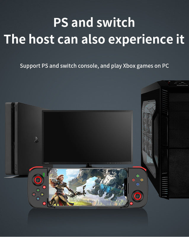 Portable Telescopic Mobile Game Controller - Bluetooth 5.0, iOS/Android/PC Compatible, 400mAh Battery blue