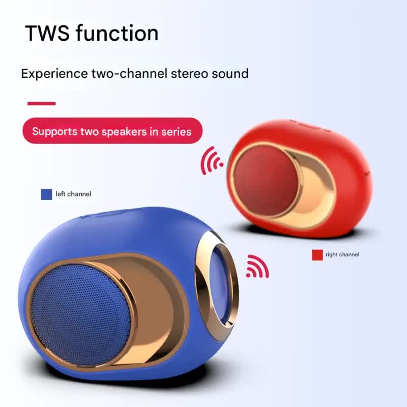 Portable Wireless Bluetooth 5.0 Speaker - TWS Stereo, Powerful Bass, Hands-Free Calls & Multiple Playback Modes blue