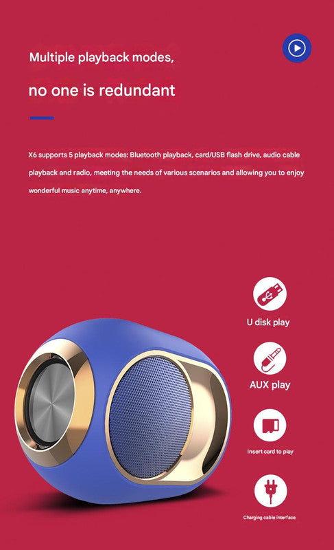 Portable Wireless Bluetooth 5.0 Speaker - TWS Stereo, Powerful Bass, Hands-Free Calls & Multiple Playback Modes black