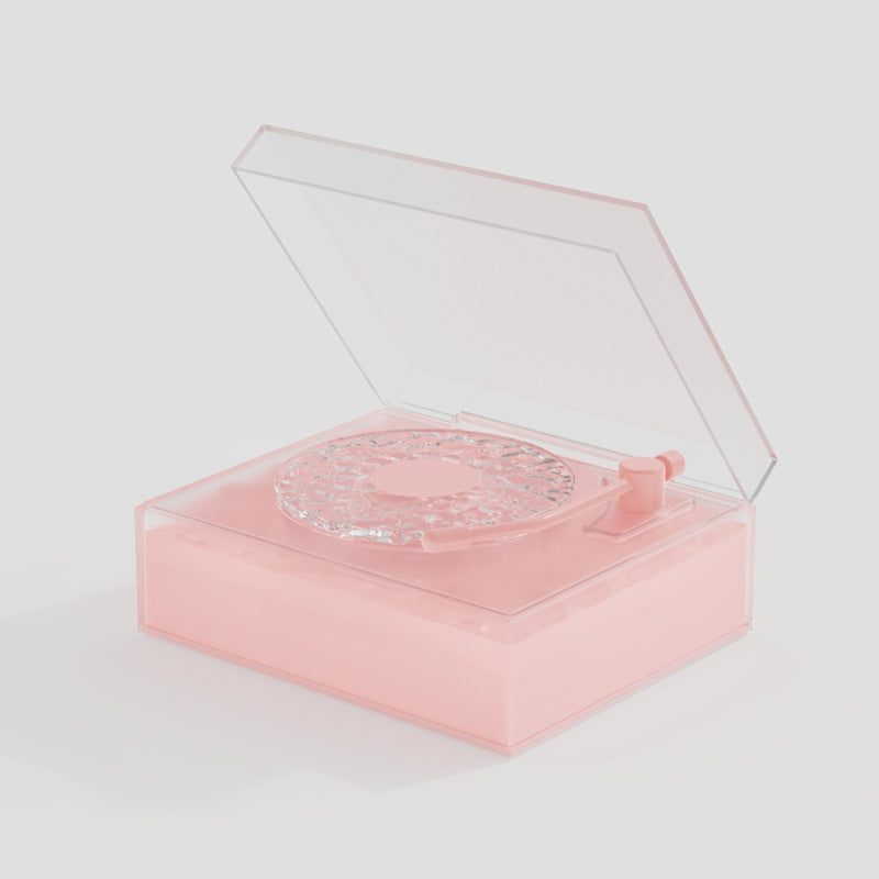 Retro Vinyl Bluetooth Speaker with Water Ripple Light Projection & 360 Surround Sound pink
