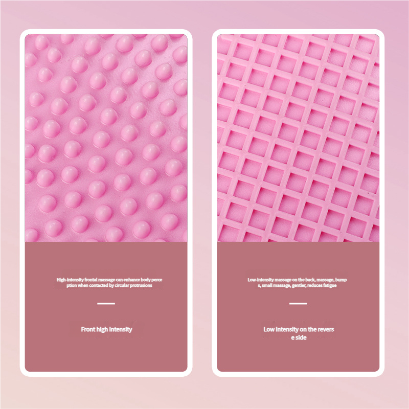 Dual-Side Textured Fitness Balance Board - Core Strengthener with Anti-Slip Massage Surface pink