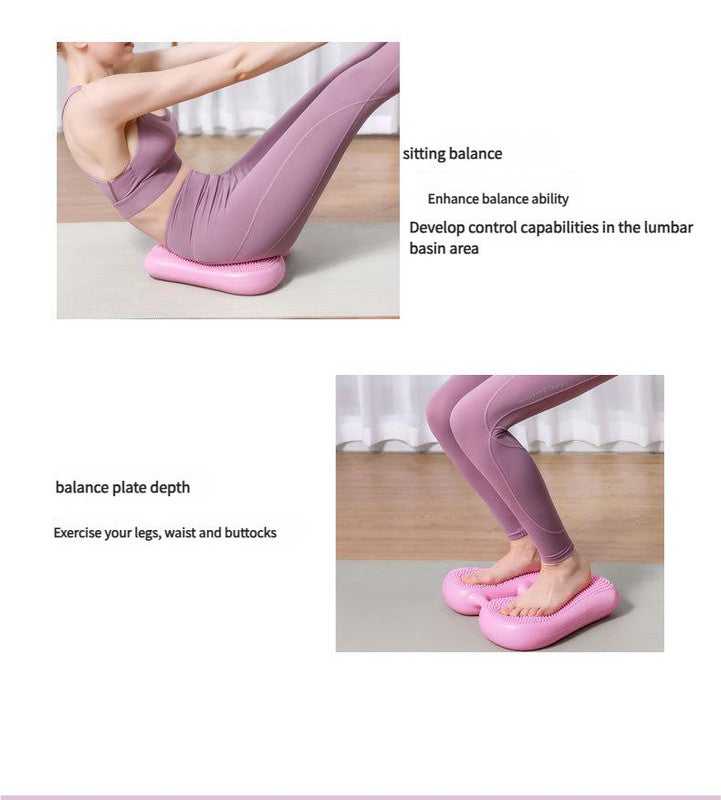 Dual-Side Textured Fitness Balance Board - Core Strengthener with Anti-Slip Massage Surface blue