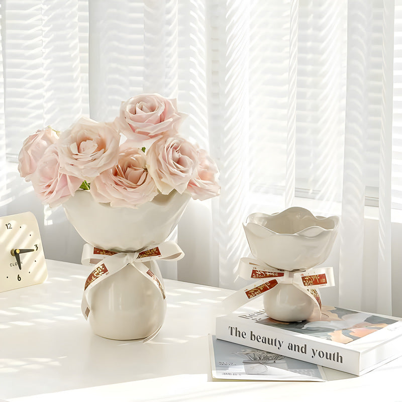 Handcrafted Minimalist Ceramic Vase - Artistic Home Decor Centerpiece pink