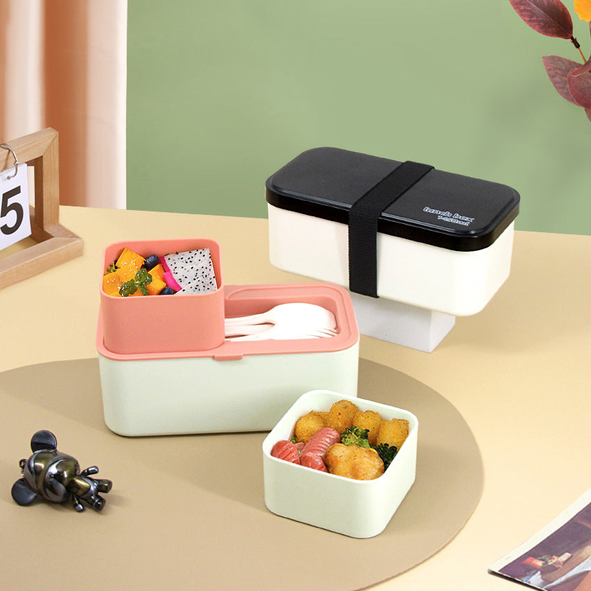 Eco - Friendly Lunch Box - Portable with Compartments pink