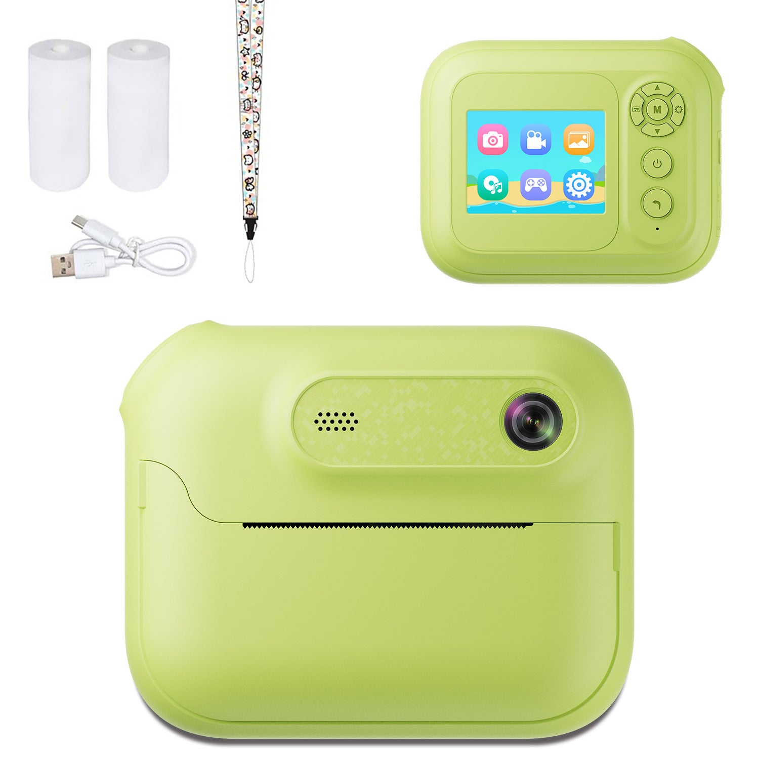Kids Multi-Functional Camera Toy - Instant B&W Printing & Creative Stickers yellow