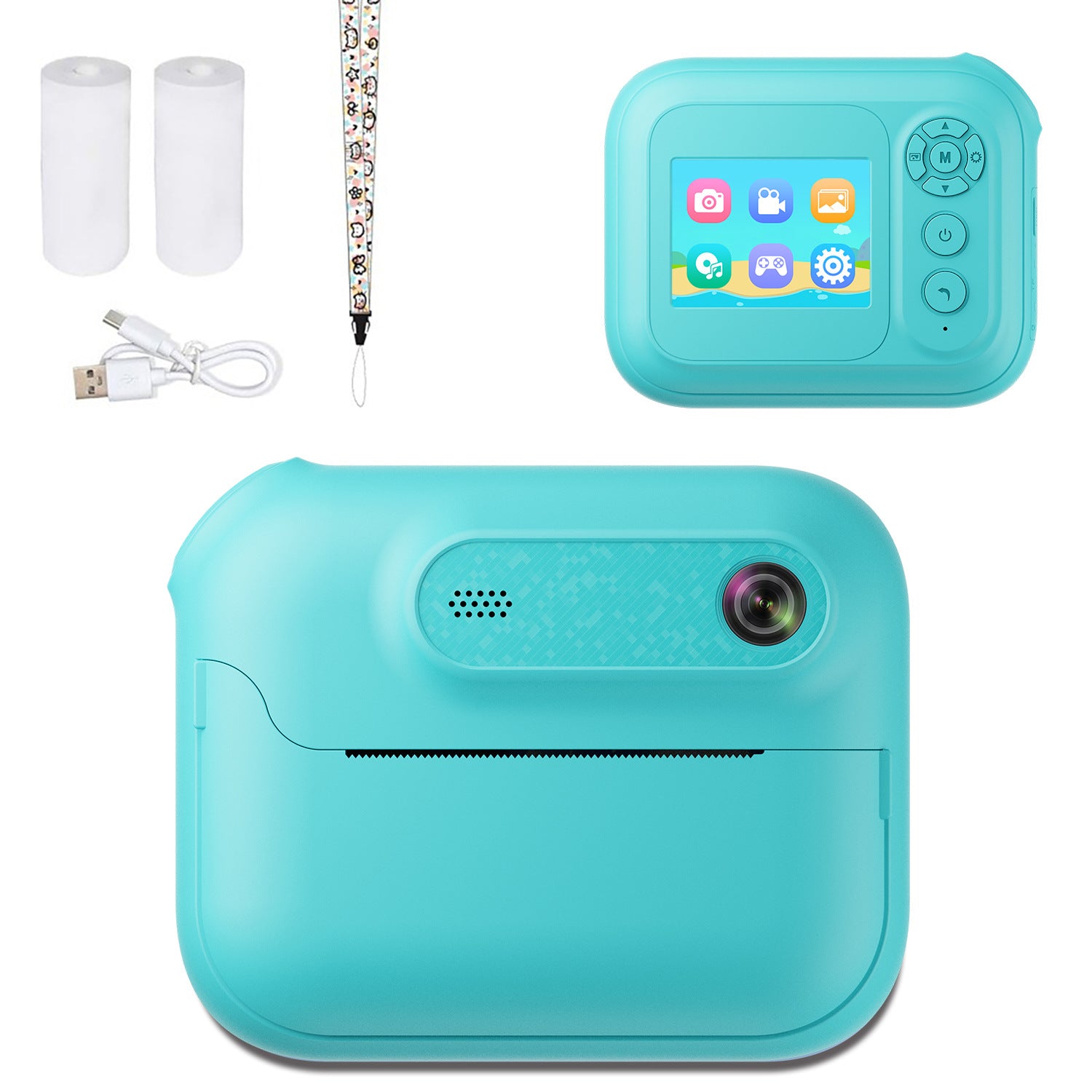 Kids Multi-Functional Camera Toy - Instant B&W Printing & Creative Stickers yellow