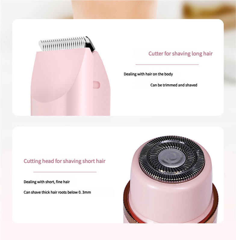 Dual-Head Electric Hair Trimmer - IPX7 Waterproof Body Groomer with Type-C Charging Beige