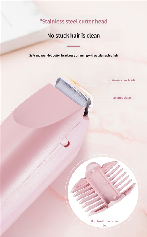Dual-Head Electric Hair Trimmer - IPX7 Waterproof Body Groomer with Type-C Charging purple
