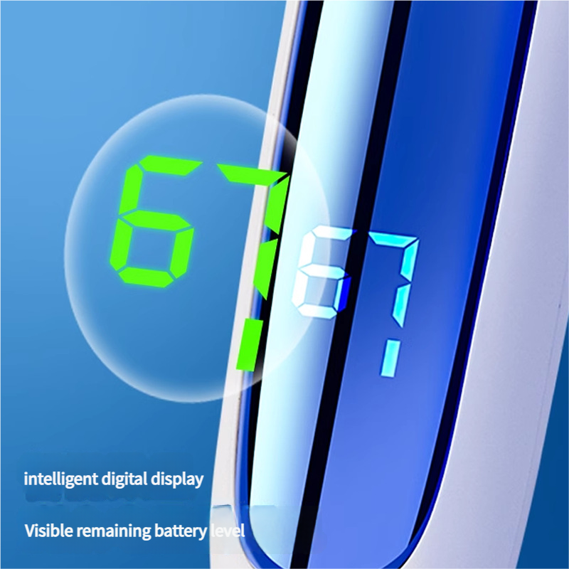 Rechargeable Electric Foot File with LCD Display - 3 Grit Heads & Waterproof Design white