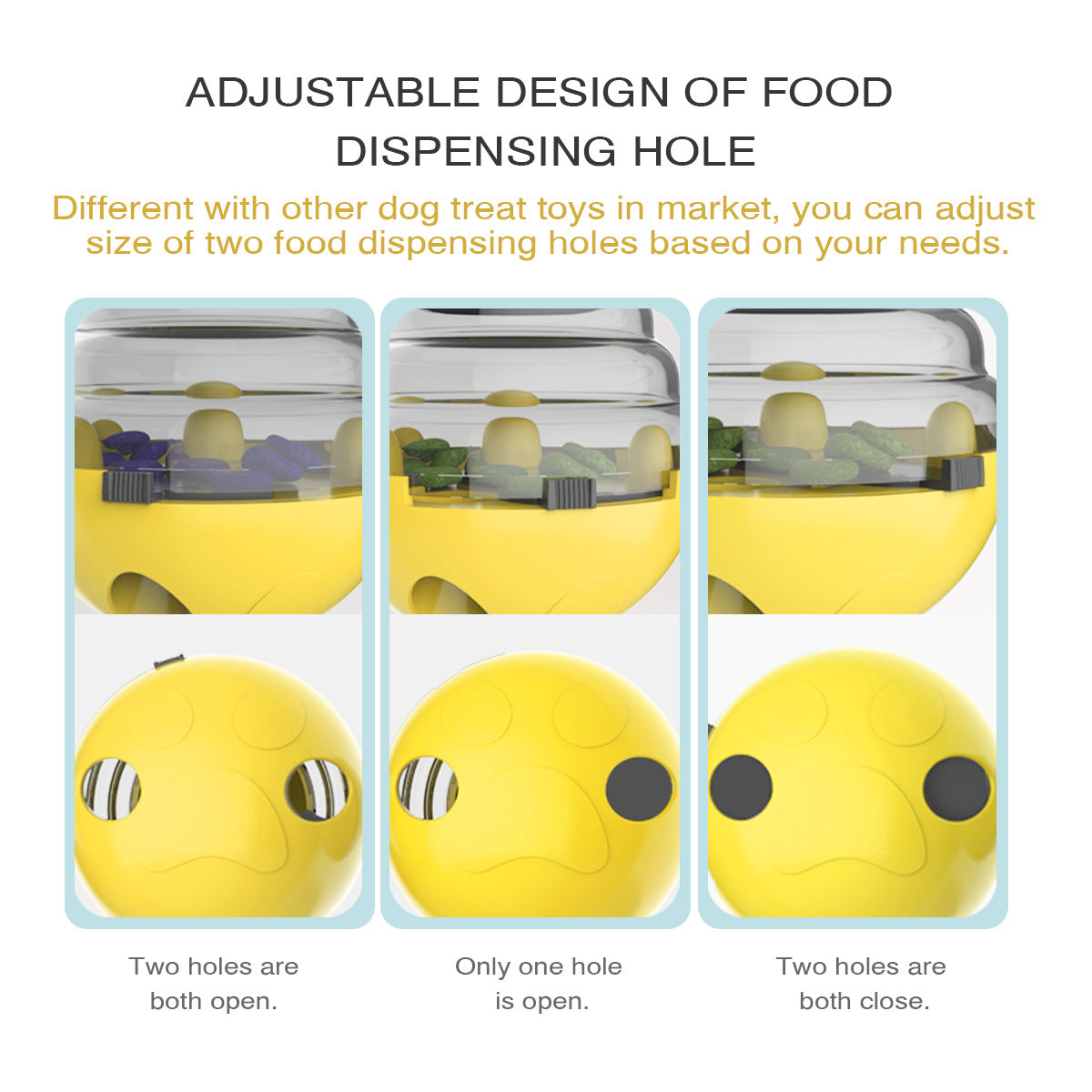 Interactive Dog Puzzle Feeder with Adjustable Food Dispensing Holes Blue