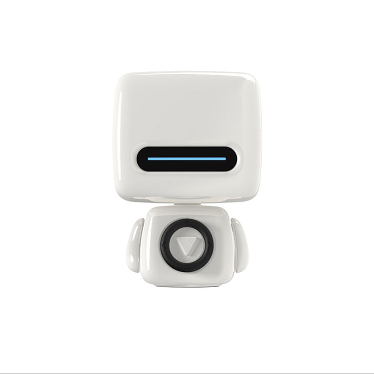 Mini Robot Style Bluetooth Speaker - Portable, 8-9 Hr Playtime, Built-in Mic & Lanyard White