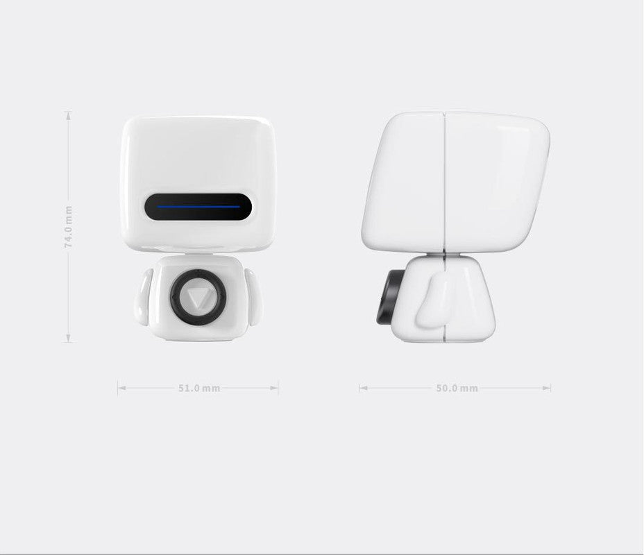 Mini Robot Style Bluetooth Speaker - Portable, 8-9 Hr Playtime, Built-in Mic & Lanyard Silver Gray