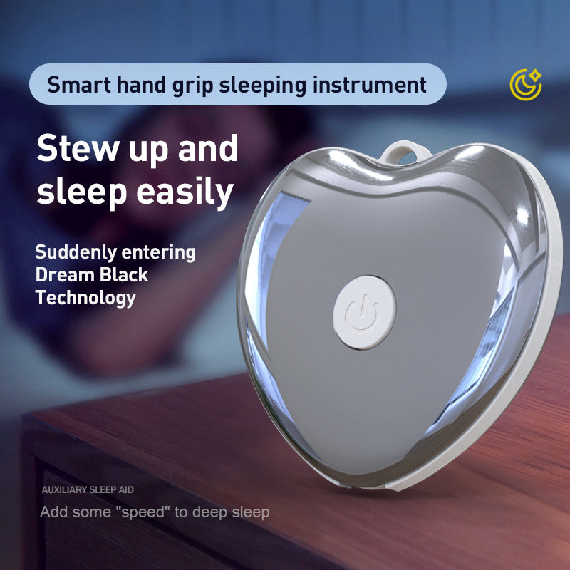 Heart-Shaped Handheld Sleep Aid Device - CES Microcurrent Instrument for Stress Relief & Deep Sleep Black
