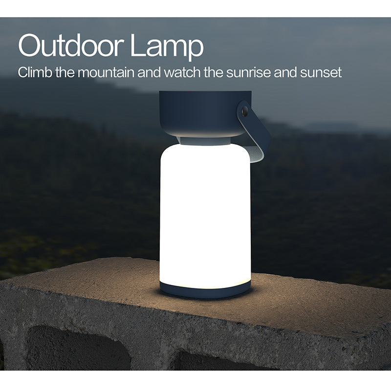 Portable LED Outdoor Camping Lantern - USB Rechargeable, 1200mAh Battery, Emergency Light blue