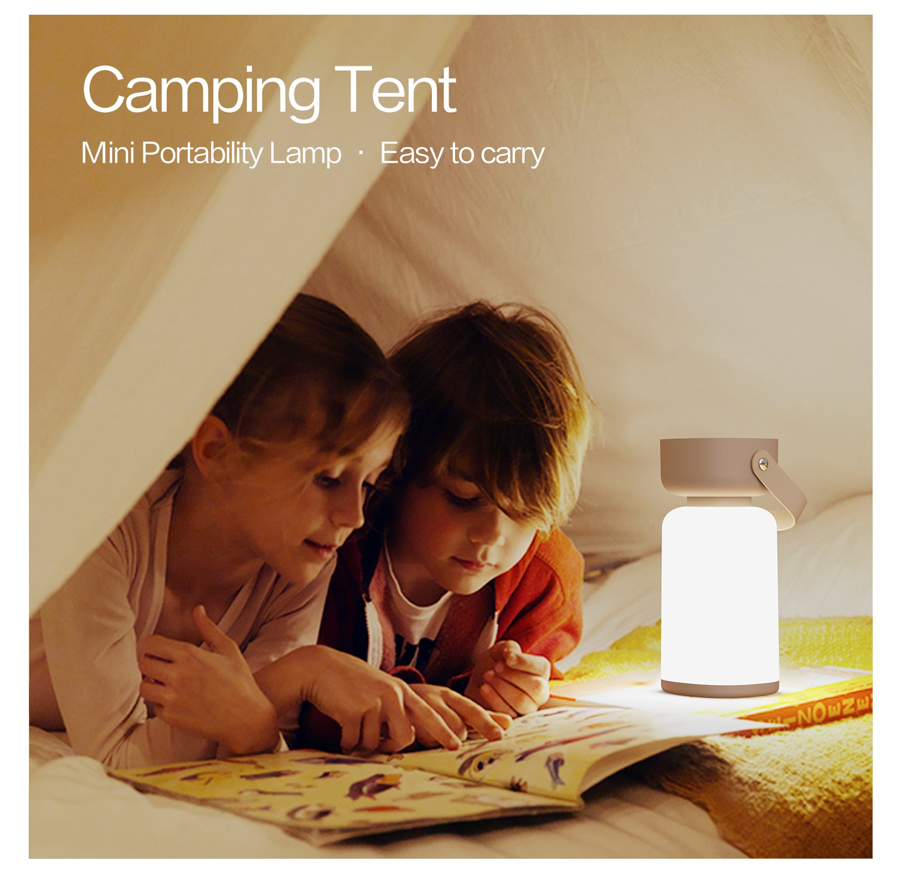 Portable LED Outdoor Camping Lantern - USB Rechargeable, 1200mAh Battery, Emergency Light blue