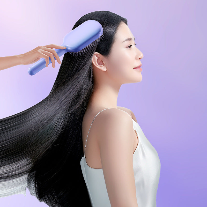 Electric Ionic Vibrating Massage Hairbrush - 3-Mode Sonic Scalp Massager & Detangler with LCD Display Purple