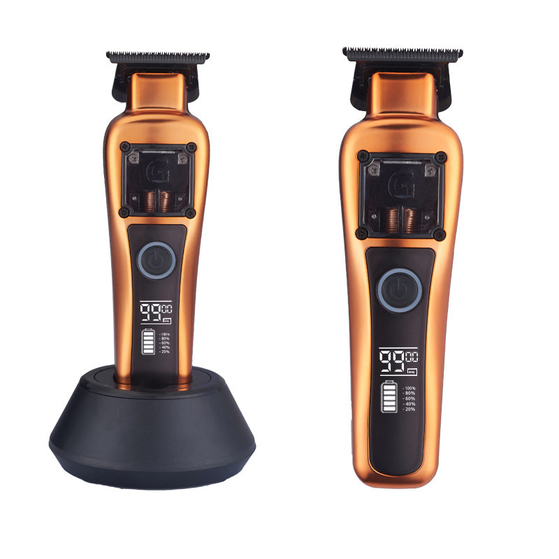 Professional Cordless Hair Clipper with Magnetic Motor - 9900 RPM, 180 Min Runtime, LCD Display & Dual Charging gold
