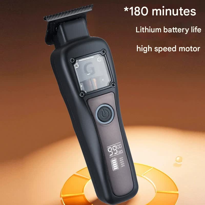 Professional Cordless Hair Clipper with Magnetic Motor - 9900 RPM, 180 Min Runtime, LCD Display & Dual Charging red