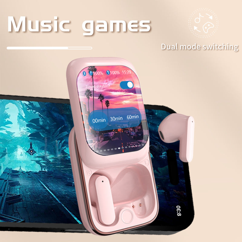 TWS Wireless Earbuds with LED Touch Screen Charging Case - Bluetooth 5.3, HIFI Sound, Standalone Music Playback & Game Mode black