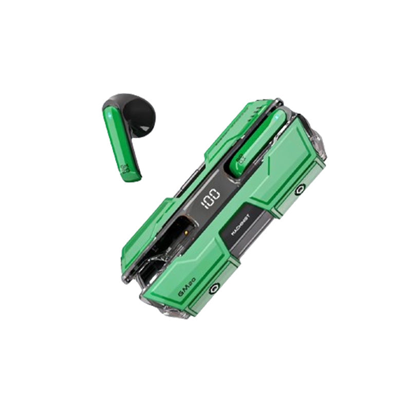 Futuristic TWS Gaming Earbuds - Bluetooth 5.3, Low Latency, HIFI Surround Sound, LED Display green