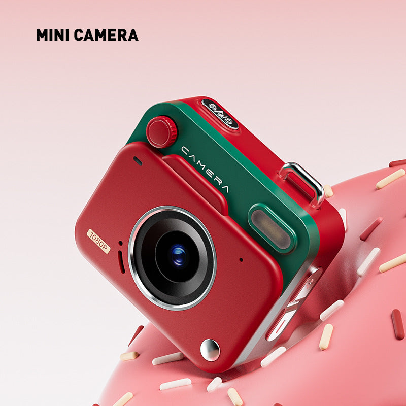 Mini Retro Keychain Camera - 48MP Photos, 1080P HD Video with Built-in Filters & Flash red