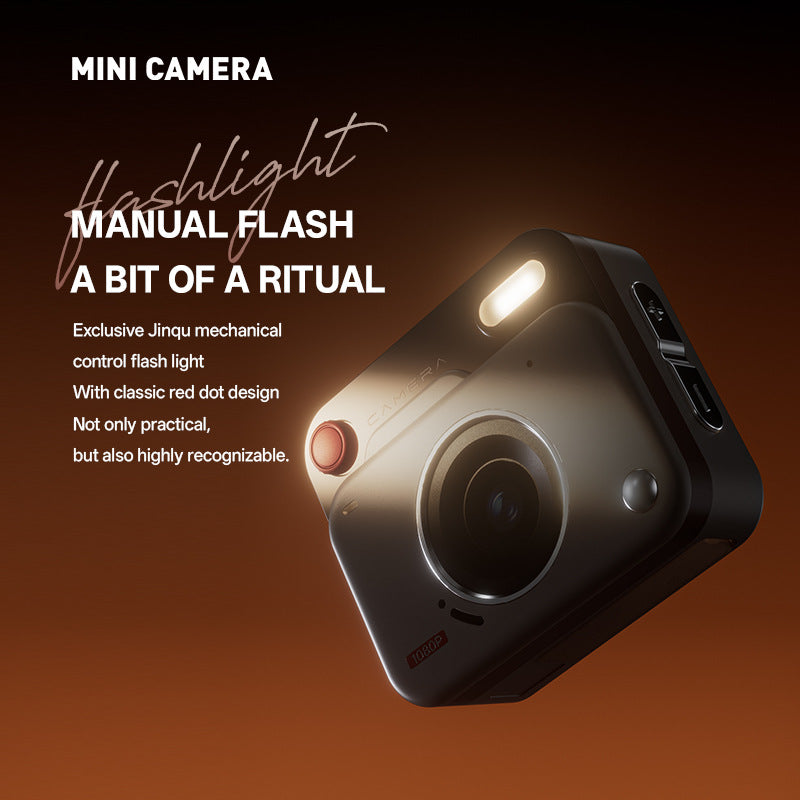 Mini Retro Keychain Camera - 48MP Photos, 1080P HD Video with Built-in Filters & Flash red