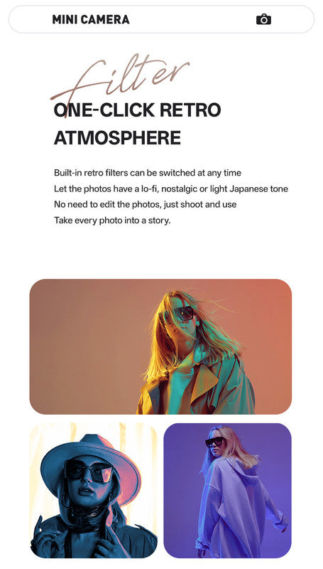 Mini Retro Keychain Camera - 48MP Photos, 1080P HD Video with Built-in Filters & Flash red