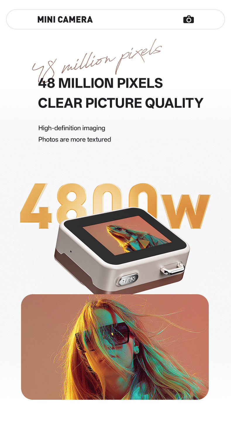 Mini Retro Keychain Camera - 48MP Photos, 1080P HD Video with Built-in Filters & Flash red