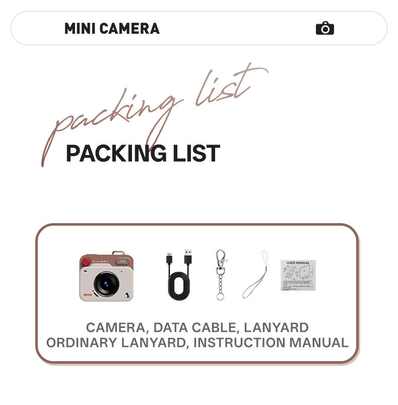 Mini Retro Keychain Camera - 48MP Photos, 1080P HD Video with Built-in Filters & Flash red