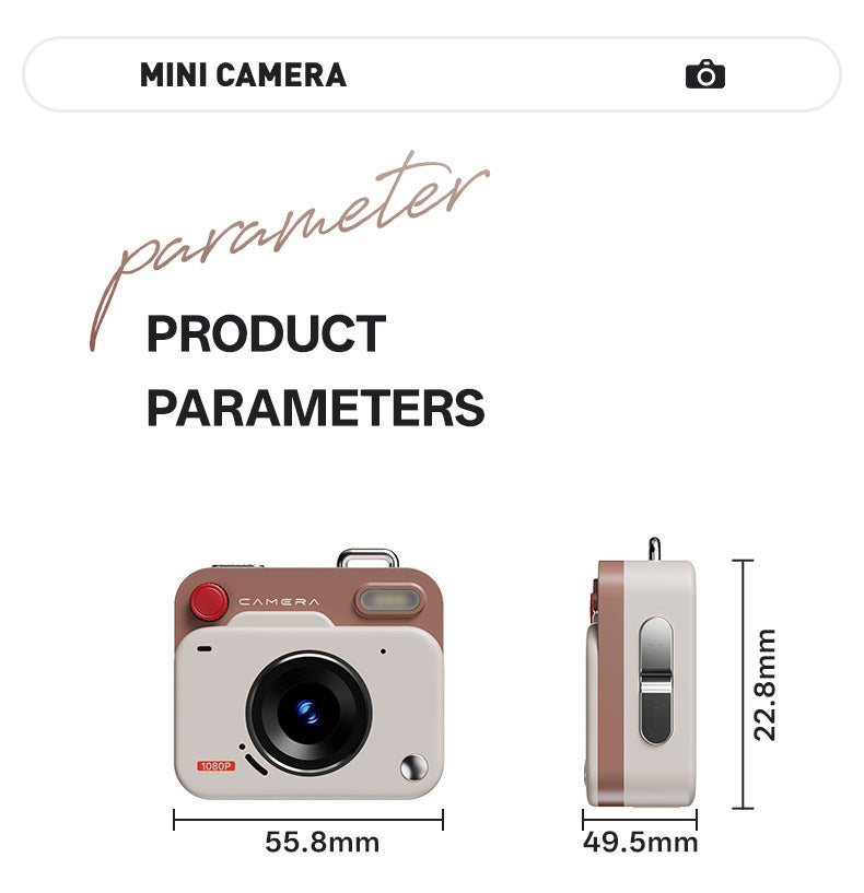 Mini Retro Keychain Camera - 48MP Photos, 1080P HD Video with Built-in Filters & Flash red