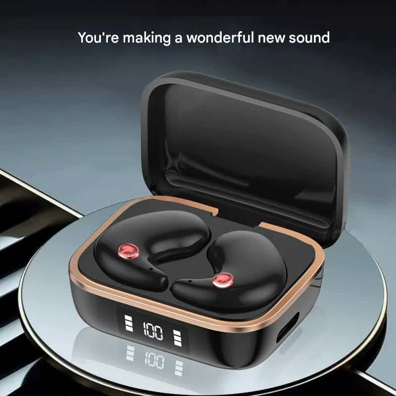 TWS Wireless Earbuds with Wireless Charging Case - Bluetooth 5.3, HiFi Audio, LED Display & Smart Touch Control black