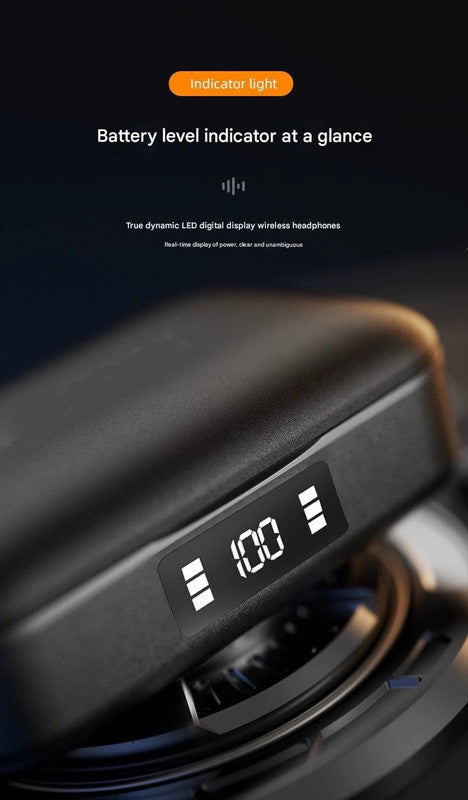 TWS Wireless Earbuds with Wireless Charging Case - Bluetooth 5.3, HiFi Audio, LED Display & Smart Touch Control black