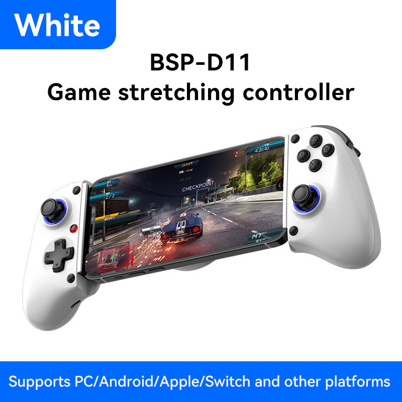 Multi-Platform Telescopic Gaming Controller - Hall Triggers, Esports 3D Joysticks & Macro Programming white