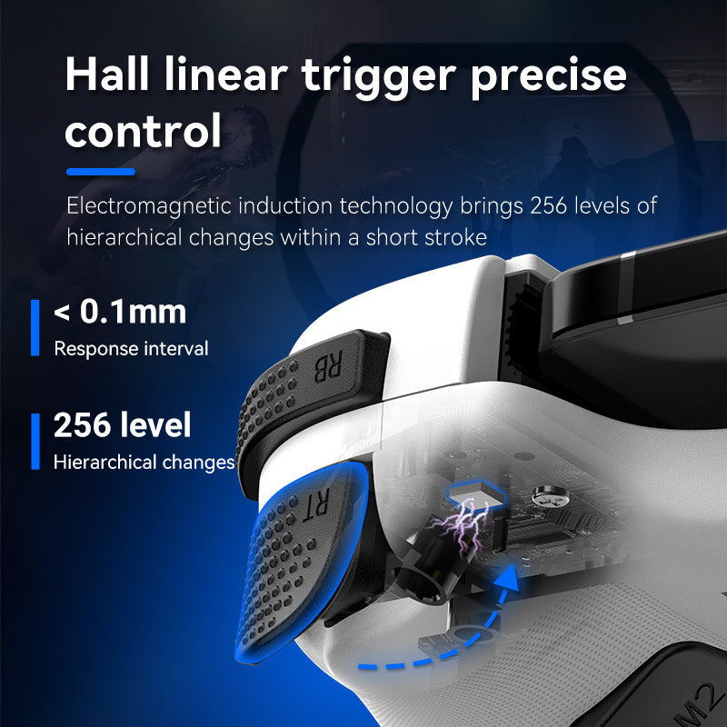 Multi-Platform Telescopic Gaming Controller - Hall Triggers, Esports 3D Joysticks & Macro Programming white