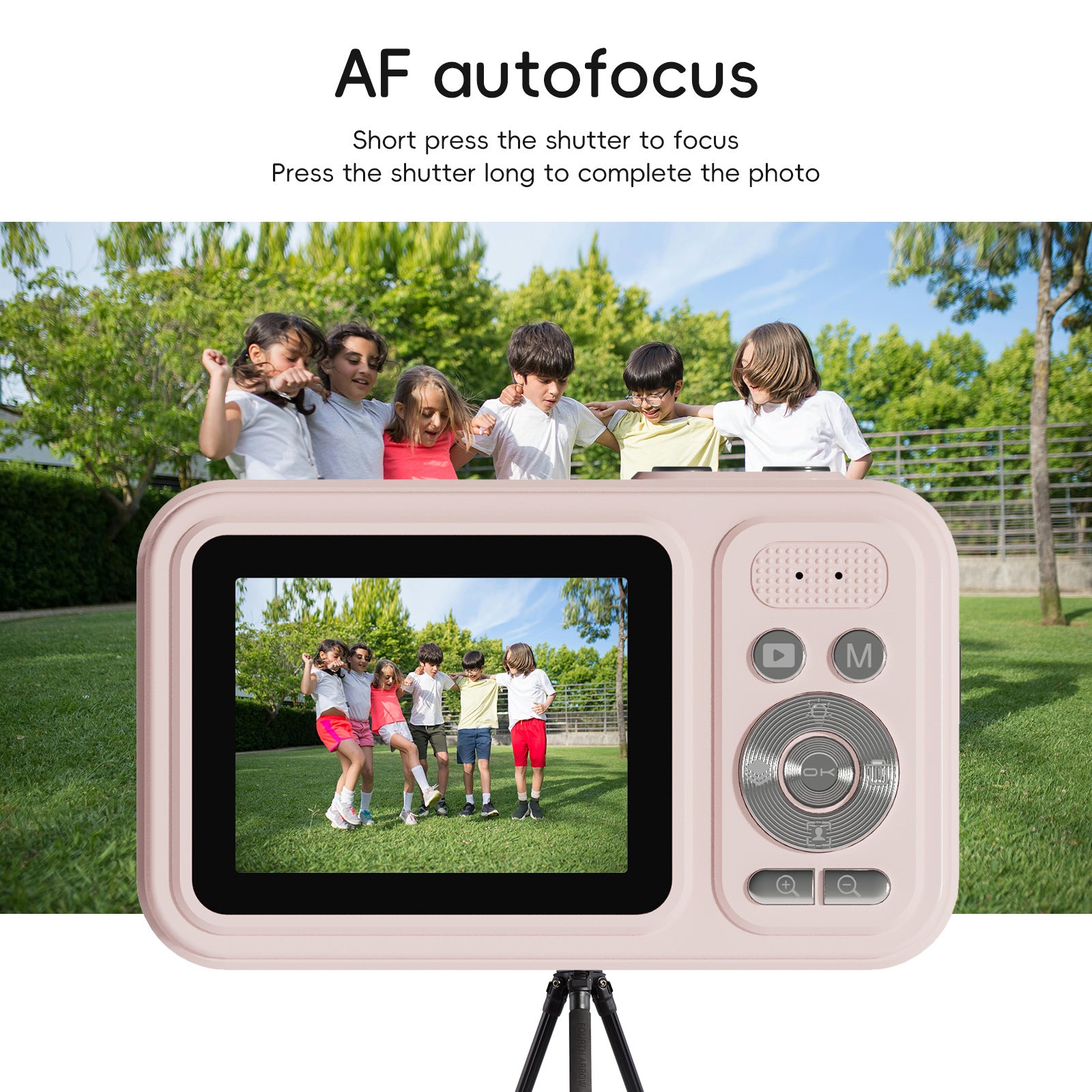 48MP Digital Camera with 16x Zoom & AF Autofocus - Full HD Vlogging Camera for Beginners & Kids Beige