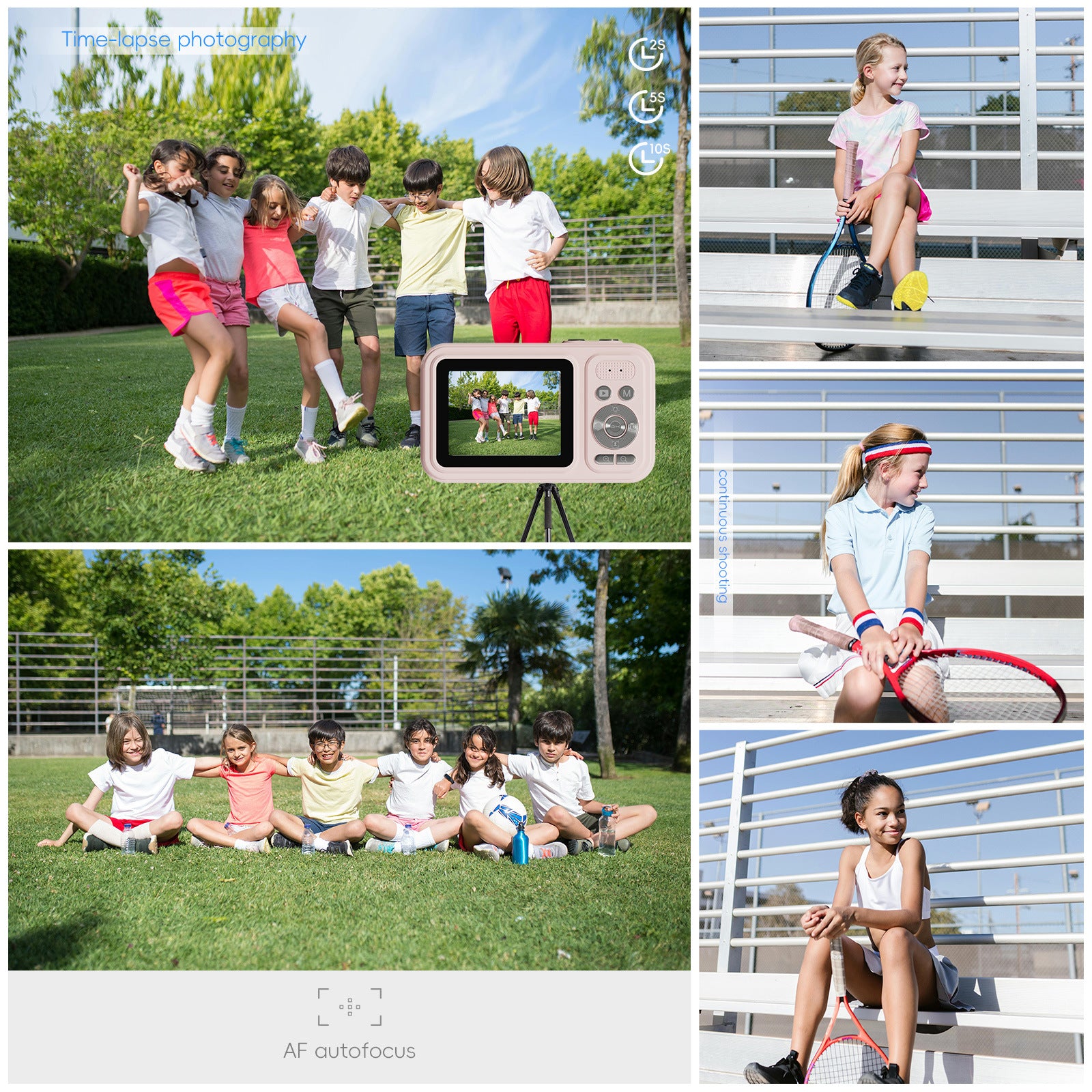 48MP Digital Camera with 16x Zoom & AF Autofocus - Full HD Vlogging Camera for Beginners & Kids Beige