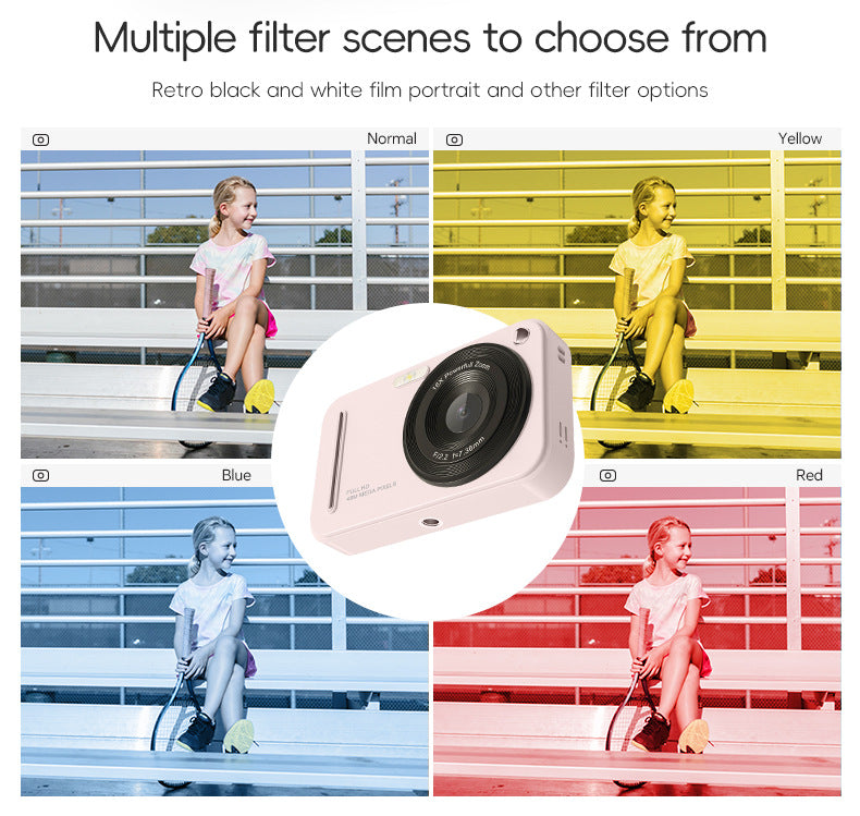 48MP Digital Camera with 16x Zoom & AF Autofocus - Full HD Vlogging Camera for Beginners & Kids Beige