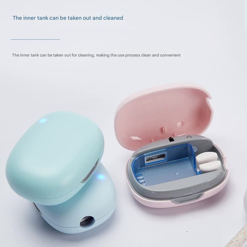 Portable UVC Toothbrush Sterilizer Case - 5-Minute Automatic Sanitizer, USB-C Rechargeable green