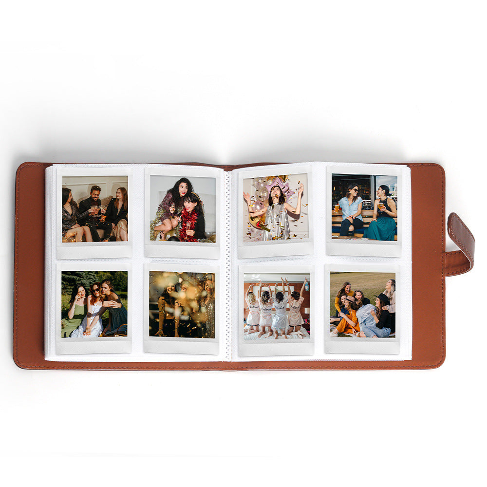 PU Leather Instant Photo Album - Holds 288 Photos, Compatible with Instax Square & Mini Films blue