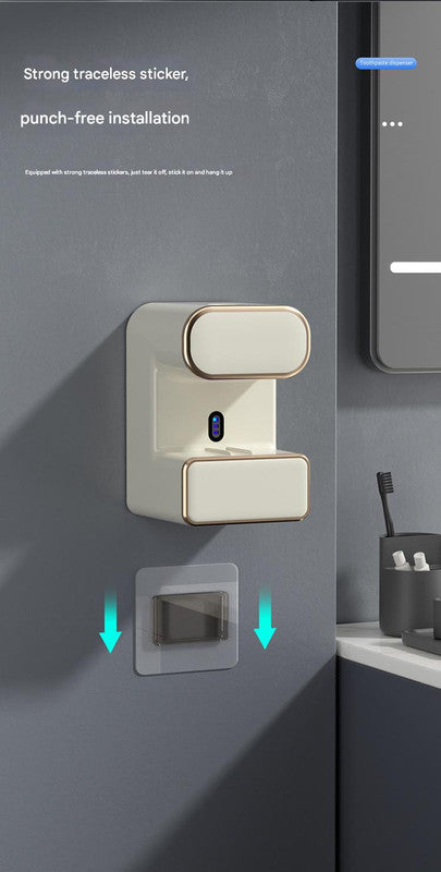 Automatic Toothpaste Dispenser with UVC Toothbrush Sterilizer & Holder - Wall Mounted, Rechargeable green