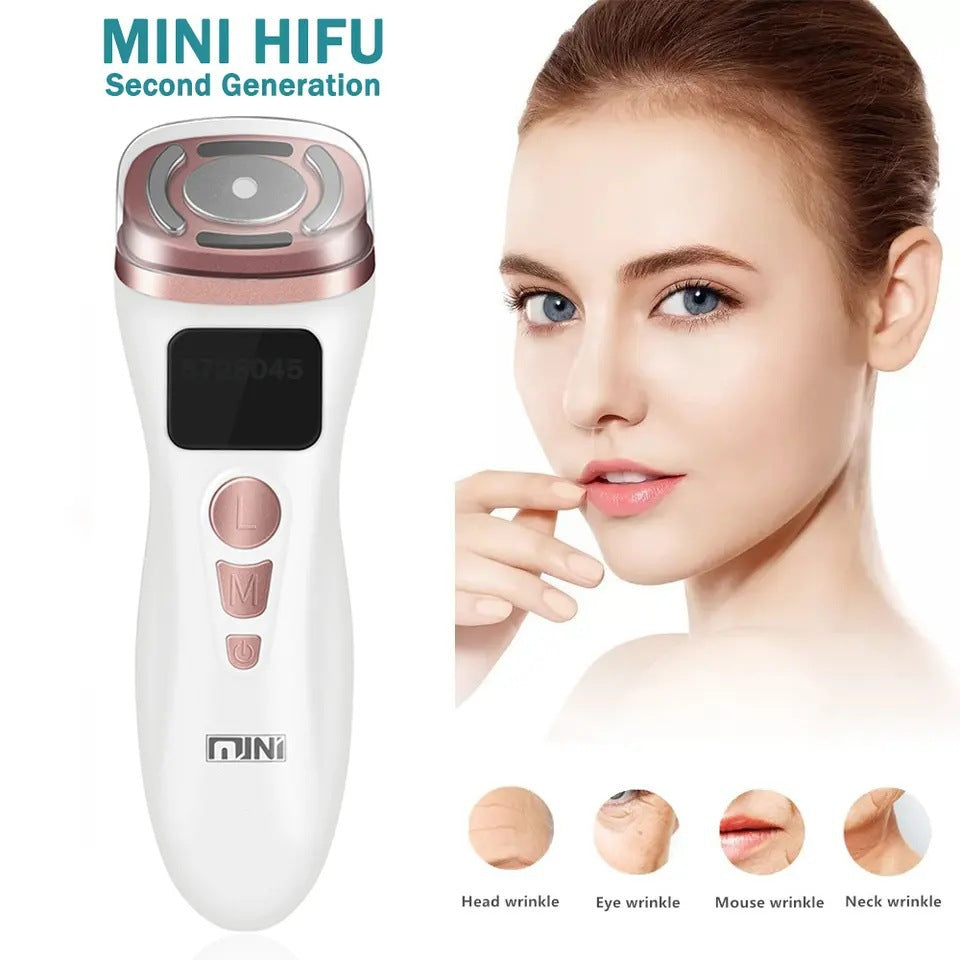 3-in-1 Facial Firming & Anti-Wrinkle Device with HIFU, RF & EMS Technology black
